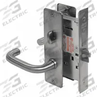 CORBIN Door Lockset: Privacy Lever Locksets, Chrome, ADA Compliant, Ligature-Resistant (MPN ML2030 LWA 626). Key specifications — Ligature Resistance: Ligature-Resistant; Brand: CORBIN; Outside Locking Access: Emergency Release; Lockset Function ANSI Code: F19; Visual Indicator Message: No Message; Lockset Style: LWA Lever; ADA Compliant: Yes; Finish: Satin Chromium-Plated : Steel.