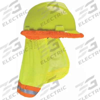 MSA Neck Shade: Yellow, Nylon, Elastic Brim Band - Hard Hat Neck Shades