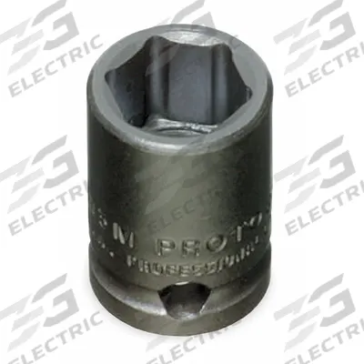 PROTO Impact Socket: 3/8 in Drive Size, Metric, 6 mm Socket Size, 6-Point, Std - 3/8" Drive Impact Sockets