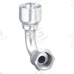 AEROQUIP Hydraulic Crimp Fitting: Steel x Steel, 90° Elbow, -16 For Hose Dash Size, ORS x Crimp (MPN 1AA16FRB16). Key specifications — Fitting Gender: Female x Genderless; Fitting Connection Type: ORS x Crimp; For Hose Dash Size: -16; Thread Size: 1-7/16"-12; Brand: AEROQUIP.