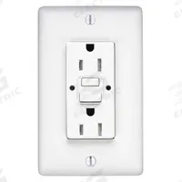 HUBBELL GFCI Receptacle: Duplex, 5-15, White, GFCI, 125V AC, 15 A, 2 Pole / 3 Wire (MPN GFRTW15W)