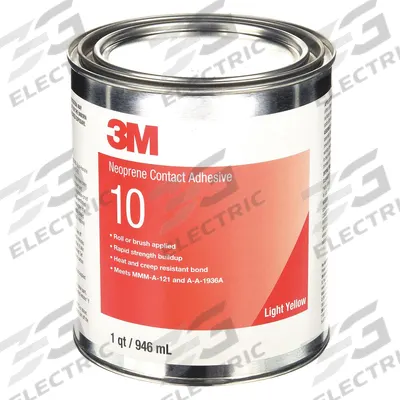 3M Contact Cement: 10, Laminates/Woods, 1 qt, Can, Light Yellow - Contact Adhesives for Laminates