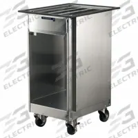 LAKESIDE Tray Dispenser Cart: 150 Trays, 36 1/8 in Overall Ht, 19 7/8 in Overall Lg, NSF Certified (MPN 996). Key specifications — Manufacturer Part Number: 996; NSF Certified: Yes; Caster Type: (2) w/Brake; Enclosed/Open/Partially Enclosed: Open; For Use With: 15 in x 20 in Trays; Material: Stainless Steel; Color: Silver; Product Type: Tray Dispenser Cart.