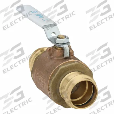 APOLLO Manual Two-Way Ball Valve: 1 1/4 in Size, Brass/Bronze, Straight, Press x Press - Bronze Ball Valves