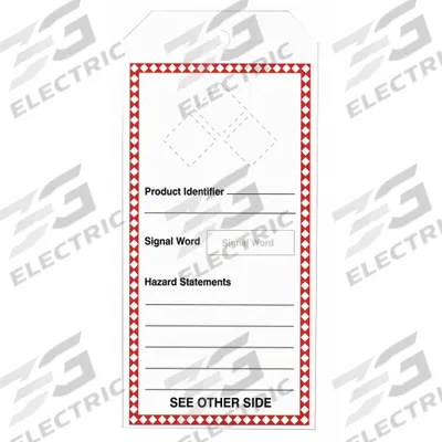ACCUFORM Tag: Cardstock, Rectangle, 8 1/2 in Ht, 3 7/8 in Wd, 0.01 in Thick, Indoor/Outdoor - Safety