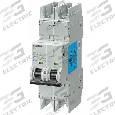 Siemens Miniature Circuit Breaker: 40 A Amps, 125V DC, 10kA at 277/480V AC, Screw Clamp - C-Curve, 2-Pole UL489 DIN Rail-Mount Miniature Circuit Breakers