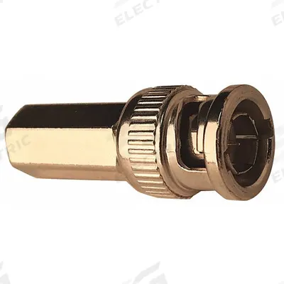 VITEK Coaxial Twist Connector: Male, Connector, Silver, Twist-On, RG-6, 1 GHz Max Freq - BNC Coaxial Connectors