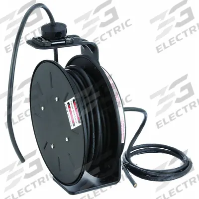 KH INDUSTRIES Extension Cord Reel: Constant Tension or Ratchet Lock, 50 ft Cord Lg, 12 AWG - Hardwired Self-Retracting Cord Reels