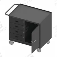 DURHAM MFG Mobile Cabinet Workbench: 36 in x 24 in, Steel, 1,200 lb Overall Load Capacity, Gray (MPN 3121-95). Key specifications — Included Components: Handle on Side; Assembly: Fully Assembled; Brand: DURHAM MFG.