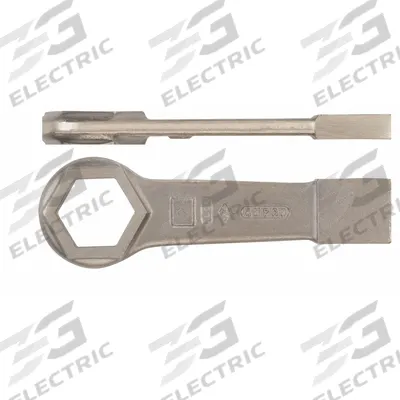 AMPCO Striking Wrench: Aluminum/Bronze, Natural, 2 3/4 in Head Size - SAE, Straight Handle, 6-Point, Nonsparking, Striking Box End Wrenches