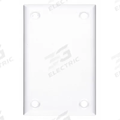CORTECH Wall Plate: Blank, 1 Gang, White - General Purpose Wall Plates