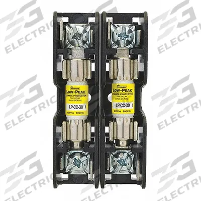 BUSSMANN Fuse Block: Open Block Design, 2 Pole, 600 V AC, Box Lug - Fuse Blocks for UL Class CC Fuses
