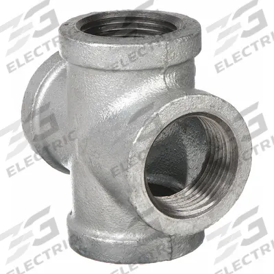 APPROVED VENDOR Metal Pipe Cross: Cross, 2 in x 2 in x 2 in x 2 in, Malleable Iron (MPN 6KJ43) - Medium-Pressure Threaded Pipe Fittings