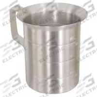 CRESTWARE Measuring Cup: Liquid, 1 pt Capacity, Aluminum, Gray, NSF Certified (MPN MEA05). Key specifications — Dry/Liquid: Liquid; Material: Aluminum; Color: Gray; Brand: CRESTWARE; NSF Certified: Yes; Graduation Subdivisions: 1/2 qt.