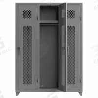 STRONG HOLD Locker: 54 in x 18 in x 75 in, Ventilated, 1 Tiers, 3 Units Wide, Padlock Hasp, Steel (MPN 4.66-3H-18-1T-L). Key specifications — Brand: STRONG HOLD; Locker Color: RAL 7037 "Dusty Gray"; Door Type: Ventilated; Locker Material: Steel; Assembled: Assembled; Number Plate Included: No.