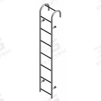 COTTERMAN Straight Ladder: 8 ft Ladder Size, Steel, 300 lb Load Capacity, 37 lb Wt, 8 Rungs (MPN ST08AL C1). Key specifications — Color: Gray; Brand: COTTERMAN; Included Features: Side Rail Bumpers.