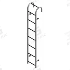 COTTERMAN Straight Ladder: 8 ft Ladder Size, Steel, 300 lb Load Capacity, 37 lb Wt, 8 Rungs (MPN ST08AL C1). Key specifications — Color: Gray; Brand: COTTERMAN; Included Features: Side Rail Bumpers.