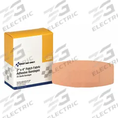 FIRST AID ONLY Adhesive Bandage: Strip Bandages, 2 in Wd, 4 in Lg, Not Metal Detectable, Fabric (MPN H109). Key specifications — Product Type: Strip Bandages; Unitized: Unitized; Water Resistance: Not Water Resistant; Brand: FIRST AID ONLY; Latex Content: Latex Free; Metal Detectable: Not Metal Detectable; Package Type: Box; Manufacturer Part Number: H109.