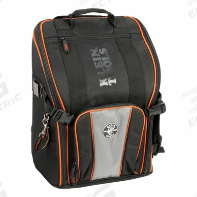 KLEIN TOOLS Tool Backpack: 8 1/2 in W 13 1/2 in D 17 1/4 in H, Polyester - Polyester Tool Backpacks