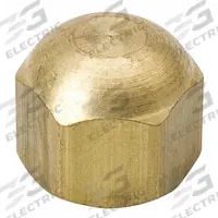 MUELLER Access Valve Cap: 1/4 in Female SAE Right-Hand, 9/16 in Overall Ht, Brass (MPN A 04544). Key specifications — Brand: MUELLER; Material: Brass.