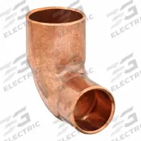 NIBCO Sweat Fitting Elbow: 1/2 in CTS x 3/8 in CTS, Cup x FTG, Wrot Copper (MPN U607-1/2x3/8)