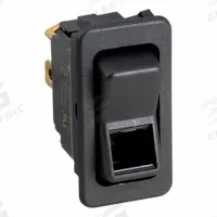 EATON Lighted Rocker Switch: 2 Positions, SPST, Off/Momentary On (MPN 8005K37N113V52). Key specifications — AC Contact Rating: 10 A @ 250 V; DC Contact Rating: 15 A @ 28 V; Horsepower: 3/4 hp @ 250 V; Operator Illumination: Illuminated; Switch Color: Black; Terminal Connection Type: Screw Terminals; Includes Lamp Module: Lamp Module Included; Includes Lens: No Lens Included.