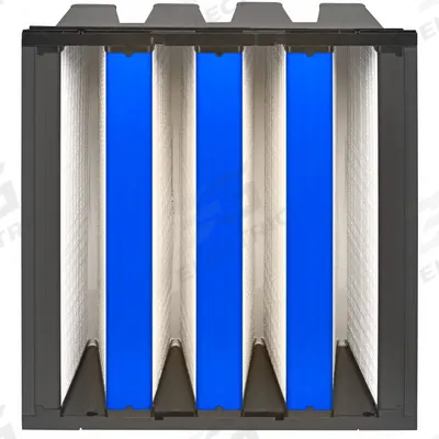 GRAINGER V-Bank Air Filter: 24 in x 24 in x 12 in, Fiberglass, Single Header - MERV 15 V-Bank Air Filters