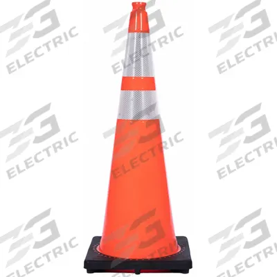 APPROVED VENDOR Traffic Cone with Bands: MUTCD/NCHRP-350, 36 in Cone Ht, Orange, High-Intensity Prismatic - Traffic Cones for Roadway Use