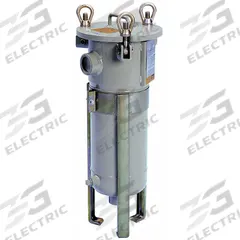 PARKER Water Filter Housing: 2 in, NPT, 53 1/8 in Overall Ht, 12 1/4 in Overall Dia, Carbon Steel (MPN FE6-3-2). Key specifications — Housing Material: Carbon Steel; Housing Color: Gray; Brand: PARKER.
