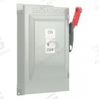 SIEMENS Safety Switch: Fusible, 60 A, Single Phase, 240V AC, Galvanized Steel, Indoor (MPN HF222J). Key specifications — Brand: SIEMENS.