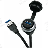 MURRELEKTRONIK Modlink USB Pass-Through: MSDD, Data Transfer, Polyamide/PVC, -5°C to 70°C, USB 3.0 (MPN 4000-73000-0150000). Key specifications — Connector Type: USB 3.0; Mounting Type: Panel Cutout; Housing Material: Polyamide; PVC; Housing Color: Silver; IP Rating: IP65; Series: MSDD; Connector Gender: Female.