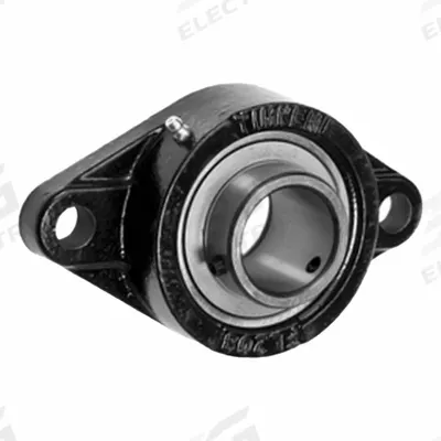 TIMKEN Flange Mount Bearing: Radial Ball, 15 mm Bore, Cast Iron, Set Screws, 113 mm Lg - General Purpose Flange-Mount Ball Bearings