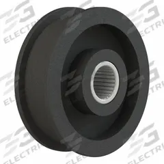 BREWER MACHINE & GEAR Flat Belt Idler Pulley: 1 in Bore, 4.5 in OD, Cast Iron, Needle Roller Bearing (MPN P1F). Key specifications — Bearing Type: Needle Roller; Brand: BREWER MACHINE & GEAR.