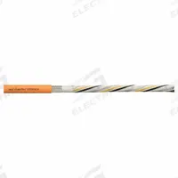 CHAINFLEX Servo Motor Cable: Orange, PUR Jacket, 1,000 V Volt (MPN CF280ULH502404). Key specifications — Conductor Grouping: (4) 16 AWG/Pair 17 AWG/(2) Pair 26 AWG/Shielded Twisted Pair 24 AWG; Includes Ground: Yes; Overall Length: Order by the Foot; Minimum Bend Radius Factor - Fixed: 5 x OD; Minimum Bend Radius Factor - Flexible: 8 x OD; Brand: CHAINFLEX.