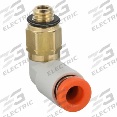 SMC Push-Fit Elbow Fitting: 5/32 in OD x 5/32 in Pipe Size, Push-to-Connect x MUNF - Polybutylene & Brass Tube Fittings