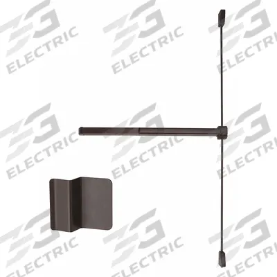 VON DUPRIN Surface Vertical Rod: 3 ft Max Door Wd - Surface Vertical Rod Push Bars