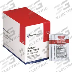 FIRST AID ONLY Topical Burn Cream: Benzalkonium Chloride/Lidocaine HCl, 0.03 oz Size, 60 PK (MPN 13-600). Key specifications — Manufacturer Part Number: 13-600; Concentration: Lidocaine HCl: 0.5%; Brand: FIRST AID ONLY; Purpose: Minor Cuts; Format: Cream; Product Type: Topical Burn Relief; Unitized: Unitized; Unit Package Type: Packets.