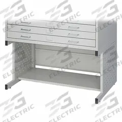 SAFCO PRODUCTS Flat File Cabinet Base: Gray, 20 1/2 in Overall Ht, 25 3/4 in Overall Dp, Open Base (MPN 4971LG). Key specifications — attr988652: SAFCO PRODUCTS; attr988656: Gray.