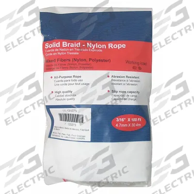 APPROVED VENDOR General Purpose Utility Rope: Braid, 3/16 in Dia, 60 lb Working Load Limit - Shock-Absorbing Rope