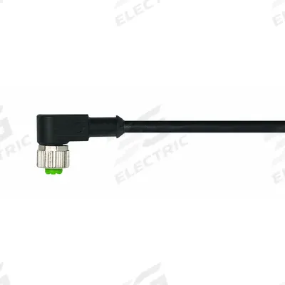 MURRELEKTRONIK Cordset: M12 Female Right Angle X Bare Wire, 5 Pins, Black, PUR, 5 m Cable Lg - Single-Ended Cordsets with PUR Jacket for Twisting Applications