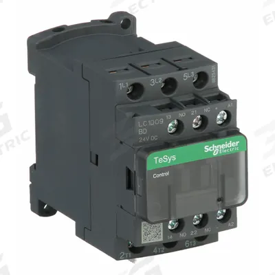 SCHNEIDER Magnetic Contactor: Non-Reversing, 3 Poles, 3NO Contacts, 9 A - Non-Reversing IEC Contactors