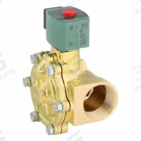 REDHAT Solenoid Valve: 2-Way, Normally Closed, 1 1/2 in Pipe Size, 24V DC, High Flow, Brass Body (MPN SC8210G022). Key specifications — Pipe Size: 1-1/2 in; Voltage: 24V DC; Brand: REDHAT.