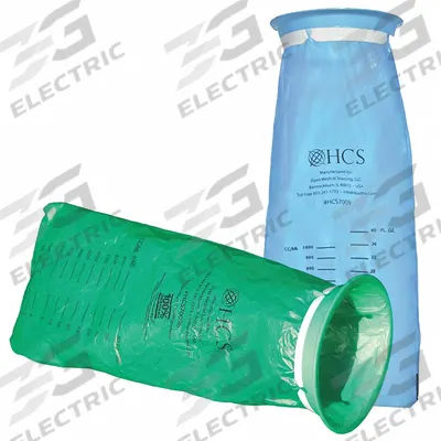HCS Emesis Bag: Polyethylene, 40 fl oz Capacity, 4 3/4 in Overall Dia, 15 in Overall Ht - Emesis Bags