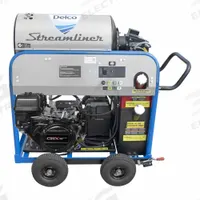 DELCO Streamliner Pressuer Washer: Heavy Duty, Cart, 4,000 psi, 4 gpm, 420 cc Engine Displacement (MPN DSL4040142EDC1CA). Key specifications — attr1034375: Diesel; attr1034381: CRX; attr1037666: DELCO.