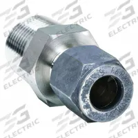 PARKER Compression Fitting Adapter: 1/2 in OD x 3/8 in Pipe size, 3/8-18 Thread Size, Ferulok (MPN 8 FBU-SS). Key specifications — Series: Ferulok; Brand: PARKER.