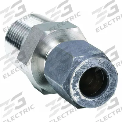 PARKER Compression Fitting Adapter: 1/2 in OD x 3/8 in Pipe size, 3/8-18 Thread Size - Flareless Bite-Type Stainless Steel Compression Fittings