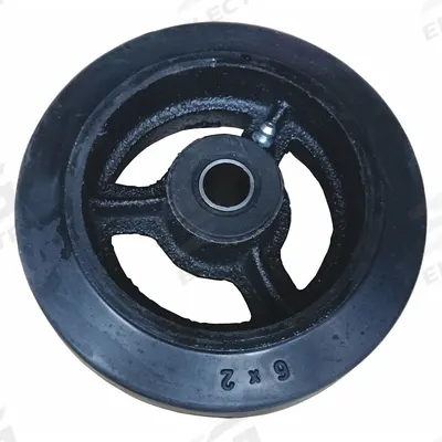 Dayton Wheel: 6 in Overall Ht, 6 in H x 2 1/4 in W, 6 in Overall Lg, Metal/Rubber - Hand Truck Wheels, Bearings, Brakes & Axles