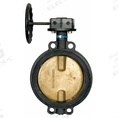 MILWAUKEE VALVE Butterfly Valve: 6 in Pipe Size, Concentric, 250 psi Max. Pressure (CWP), Wafer, FKM (MPN HW334V). Key specifications — Brand: MILWAUKEE VALVE; Handle Type: Gear Operated Handwheel; Disc Material: CF8M Stainless Steel.