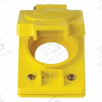 LEVITON Weatherproof Cover: Thermoplastic, FD/FS, FD Boxes/FS Boxes, 1 Gangs, 4 5/8 in Overall Ht (MPN 60W04). Key specifications — Brand: LEVITON; Color: Yellow; Compatible with Product Type: FD Boxes; Compatible with Series: FD; Mounting Orientation: Vertical.