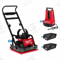 MILWAUKEE Battery-Powered Plate Compactor Kit: HD12.0 Platform, 22 in Plate Lg, 20 in Plate Wd (MPN MXF220-2HD). Key specifications — Water Tank Included: No; Compacting Force: 3.8 lbf; Brand: MILWAUKEE.